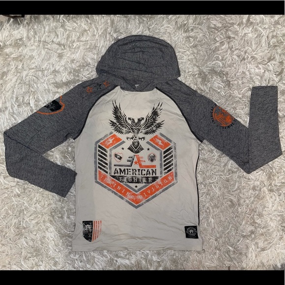 🇺🇸American Fighter Hooded Tee 🇺🇸 M - Picture 1 of 10